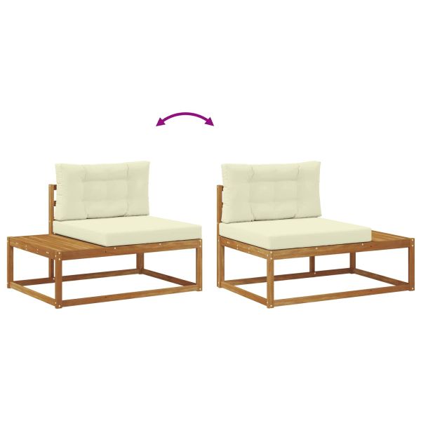 Комплект дивани за открито 4 Брой Натурален и Крема