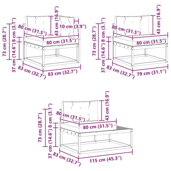 Комплект дивани за открито 4 Брой Натурален и Крема