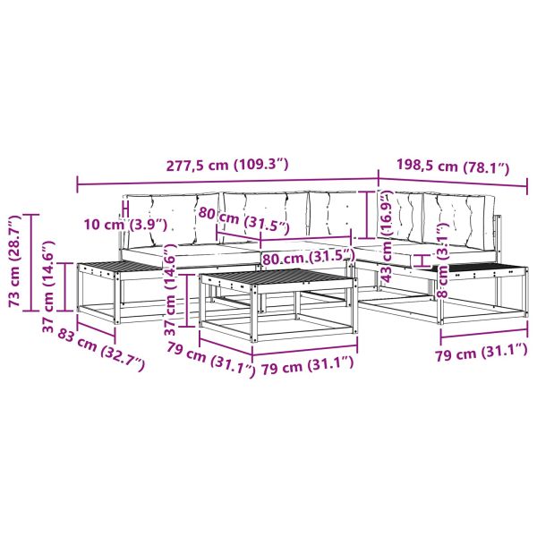 Комплект дивани за открито 5 Брой Натурален и Крема
