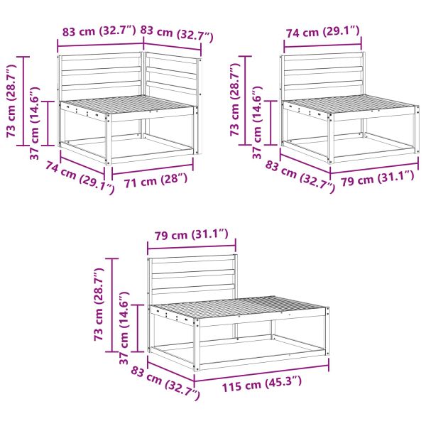 Комплект дивани за открито 6 Брой Естествен