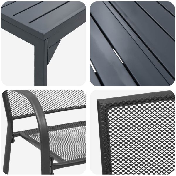 Комплект за хранене в градината 9 pcs Антрацит Стомана