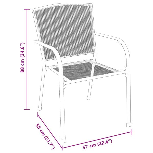 Комплект за хранене в градината 9 pcs Антрацит Стомана