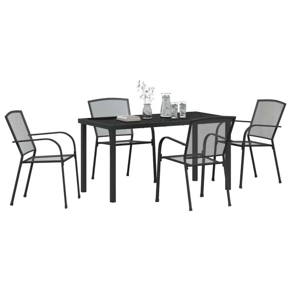 Комплект за хранене в градината 5 pcs Антрацит
