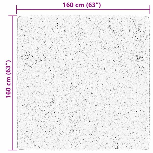 Килим HUARTE с къс косъм, мек и миещ се, бежов, 160x160 см