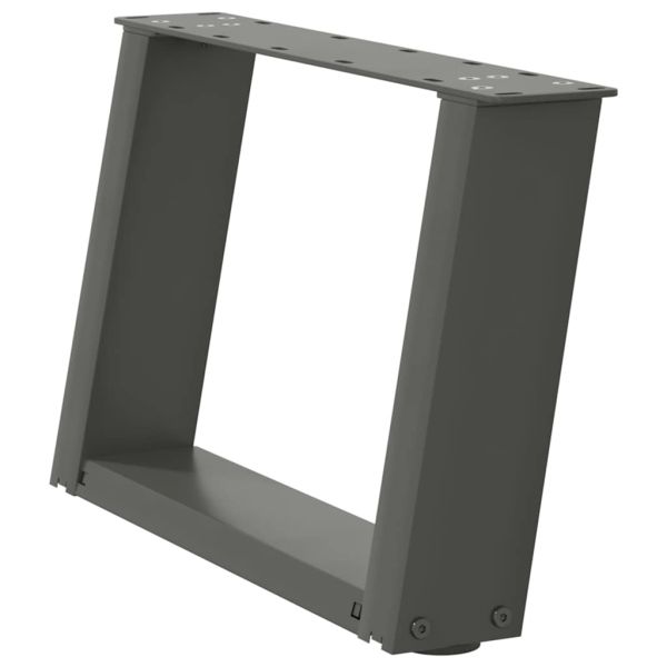 Крака за масичка за кафе, U-образни, 2 бр., антрацит, 40x(30-31) см, стомана