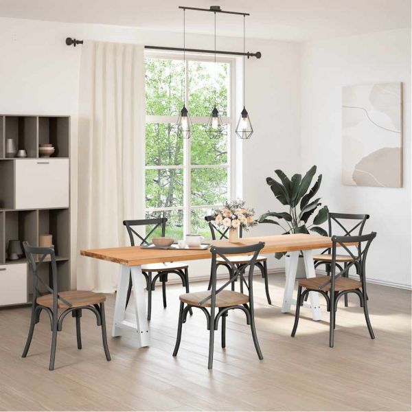 Крака за трапезна маса, А-образни, 2 бр., бели, 60 x (72-73) см, стомана