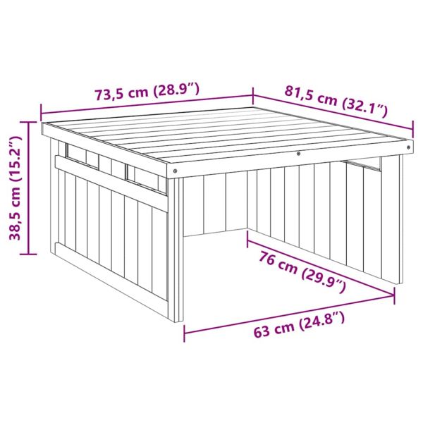 Гараж за косачка за трева Кафяво 73.5 x 81.5 x 38.5 см