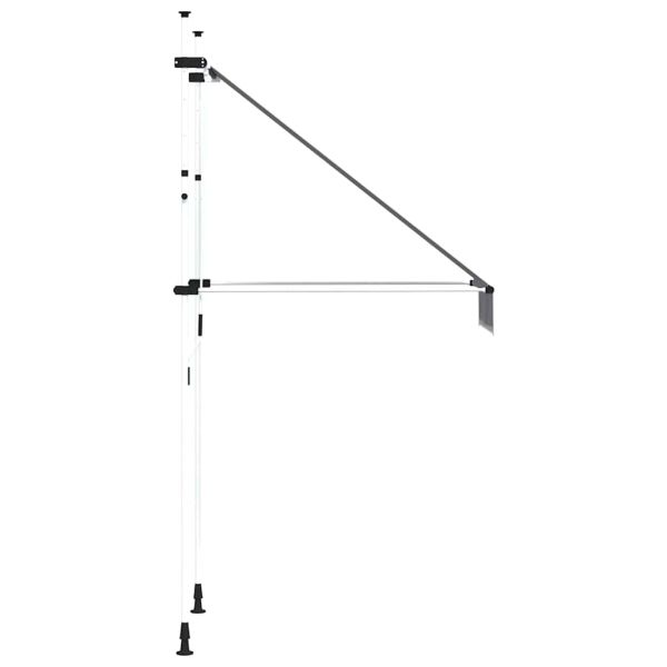 Ръчно прибиращ се сенник, 100 см, синьо-бели ивици