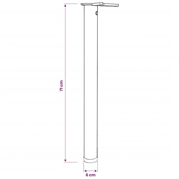 4 крака за регулиране на височината на маси, матиран никел, 710 мм