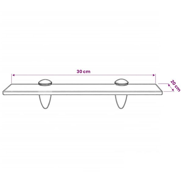 Подвижен рафт, стъкло, 30 x 20 см, 8 мм