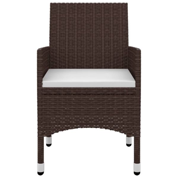 Градински комплект с възглавници, 9 части, полиратан и стъкло