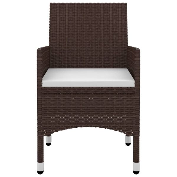 Градински комплект с възглавници 5 части полиратан и стъкло