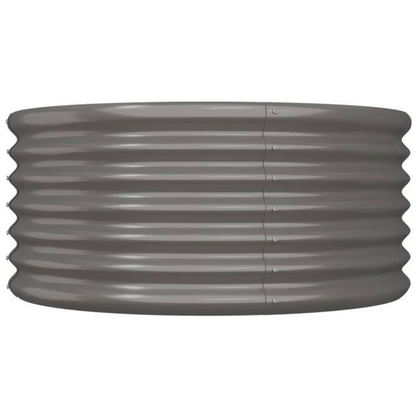 Градински плантер поцинкована стомана 80x80x36 см сив