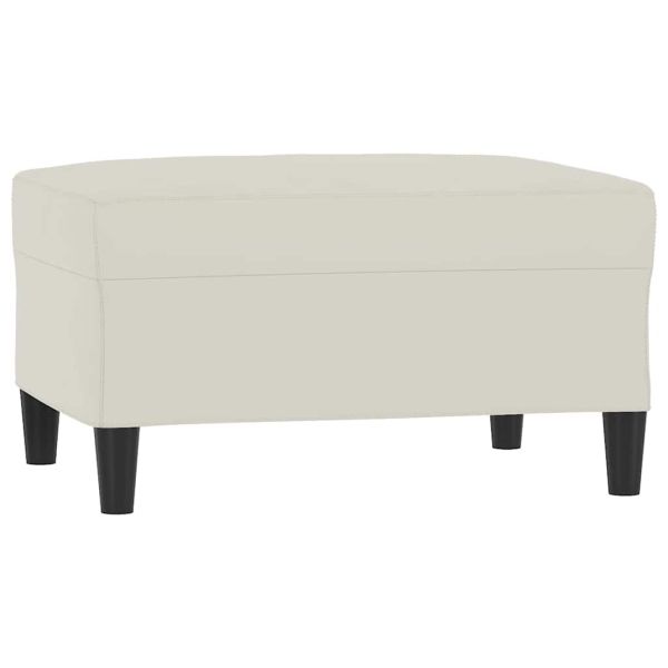 Комплект дивани от 4 части с възглавници, кремав, кадифе