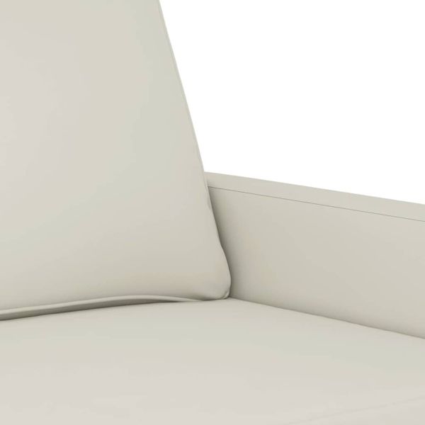 Комплект дивани от 3 части с възглавници, кремав, кадифе