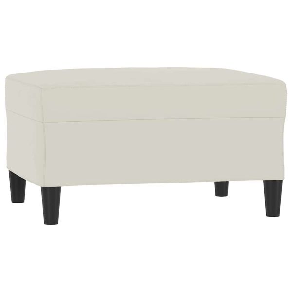 Комплект дивани от 3 части с възглавници, кремав, кадифе