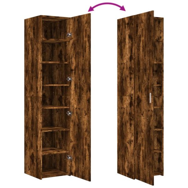 Висок шкаф, опушен дъб, 40x42,5x185 см, инженерно дърво