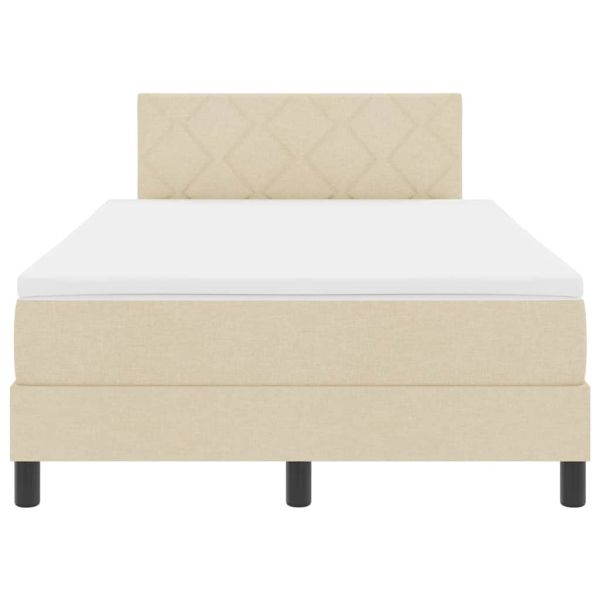 Легло с пружинирана основа с таблото Крем 120 x 200 cm текстил