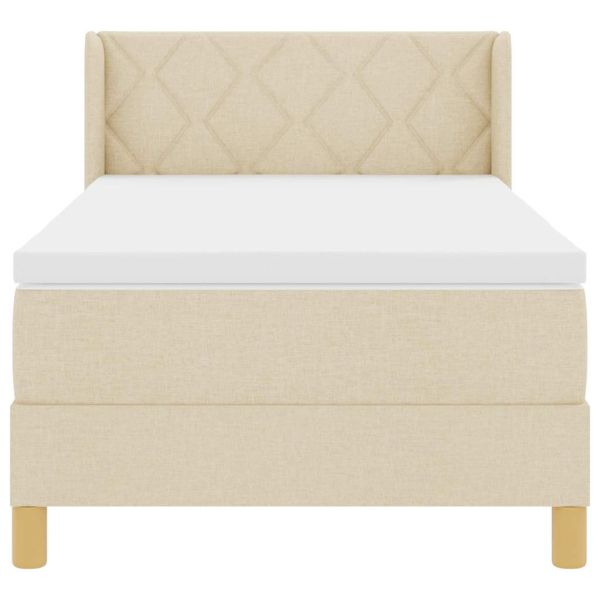 Легло с пружинирана основа с матрак Крем 200 x 100 cm текстил