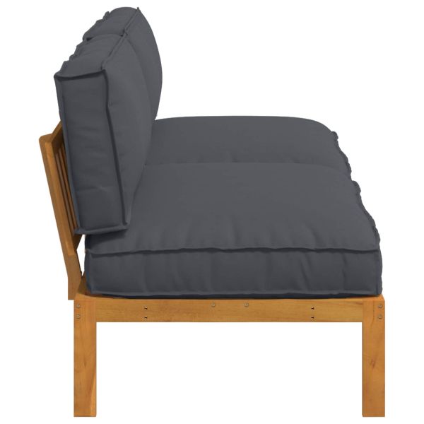 Комплект дивани 2 pcs Антрацит Солидно акациево дърво