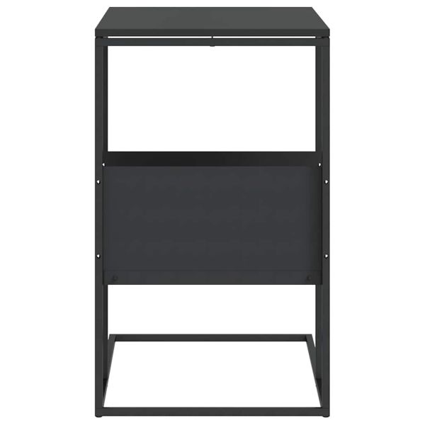 Странична маса, черна, 55x36x59,5 см, инженерно дърво