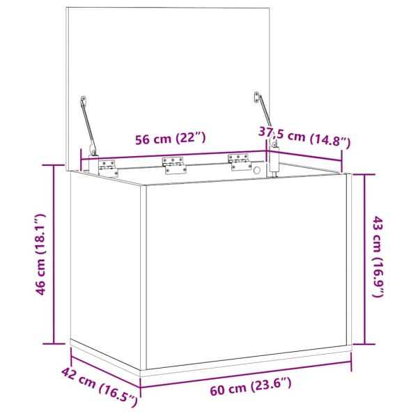 Кутия за съхранение Старо дърво 60 x 42 x 46 cm Инженерно дърво
