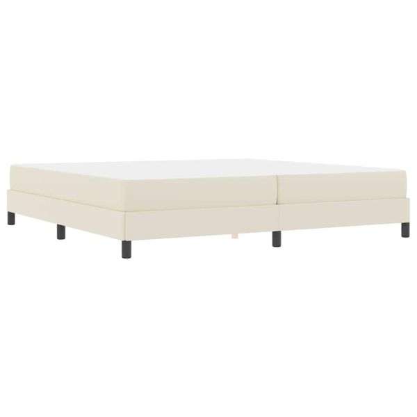 Рамка за легло с матрак Крем 200 x 200 cm текстил