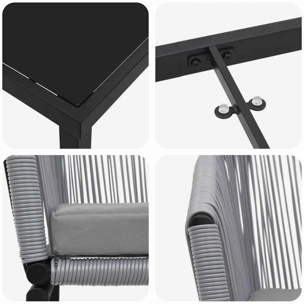 Комплект за хранене в градината 3 pcs Антрацит