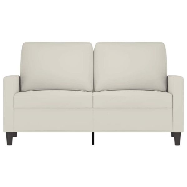 2-местен диван, кремав, 120 см, кадифе