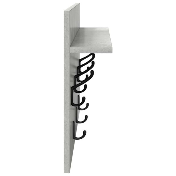 Стенен закачалка за палта с рафт Циментено сиво 60 x 40 x 12 cm