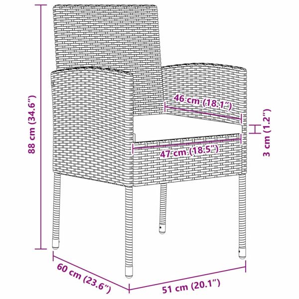 Комплект за хранене в градината 3 pcs Черно полиратан