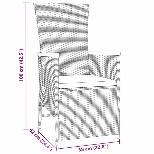 Комплект за хранене в градината 5 pcs Сив полиратан