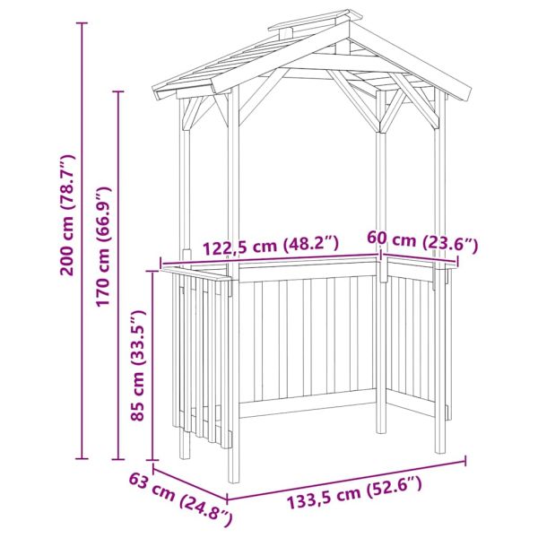 Навес за барбекю Импрегнирано борово дърво