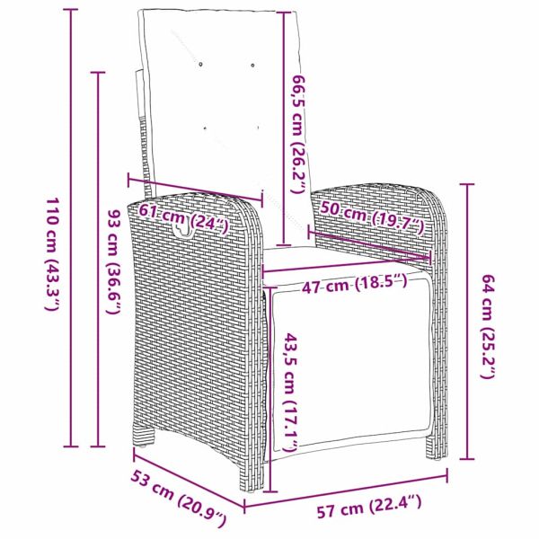 Комплект за хранене в градината 3 pcs Сив полиратан