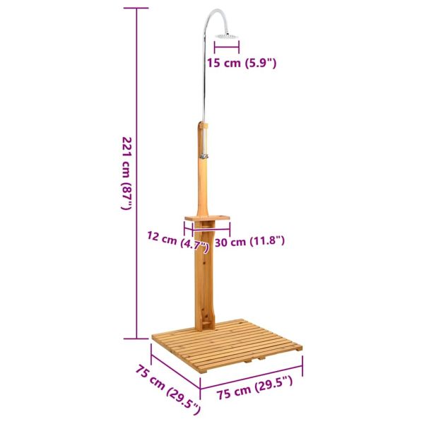 Дървен градински душ