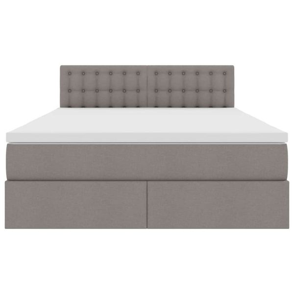 Легло с място за съхранение и LED Таупе 140 x 200 cm текстил