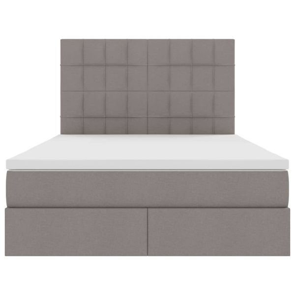 Легло с място за съхранение и матрак Таупе 140 x 200 cm