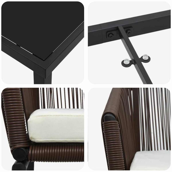 Комплект за хранене в градината 3 pcs Кафяво