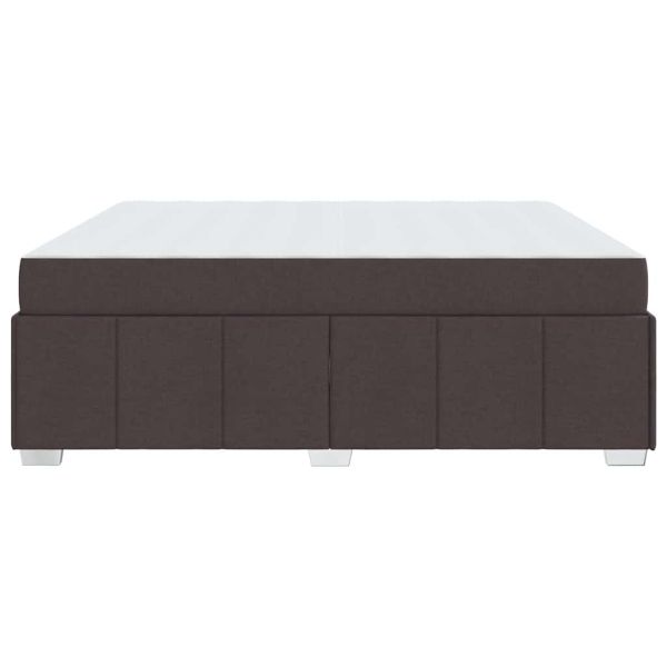 Рамка за легло с матрак Тъмен кафяв 180 x 200 cm текстил