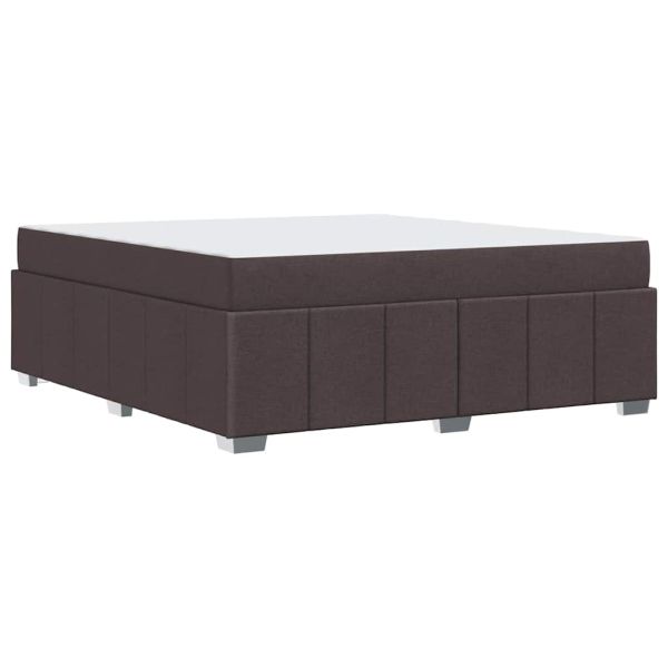 Рамка за легло с матрак Тъмен кафяв 180 x 200 cm текстил