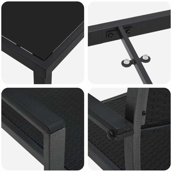 Комплект за хранене в градината 3 pcs Черно