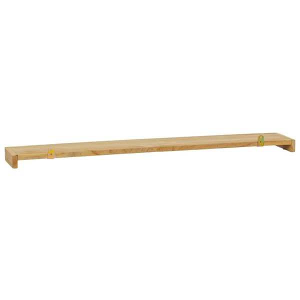 Стенни рафтове 2 бр 90x15x4 см тиково дърво масив