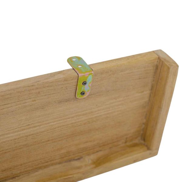 Стенни рафтове 2 бр 90x15x4 см тиково дърво масив