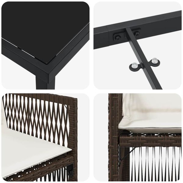 Комплект за хранене в градината 5 pcs Кафяво