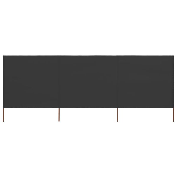 Параван против вятър от 3 панела, текстил, 400x160 см, антрацит