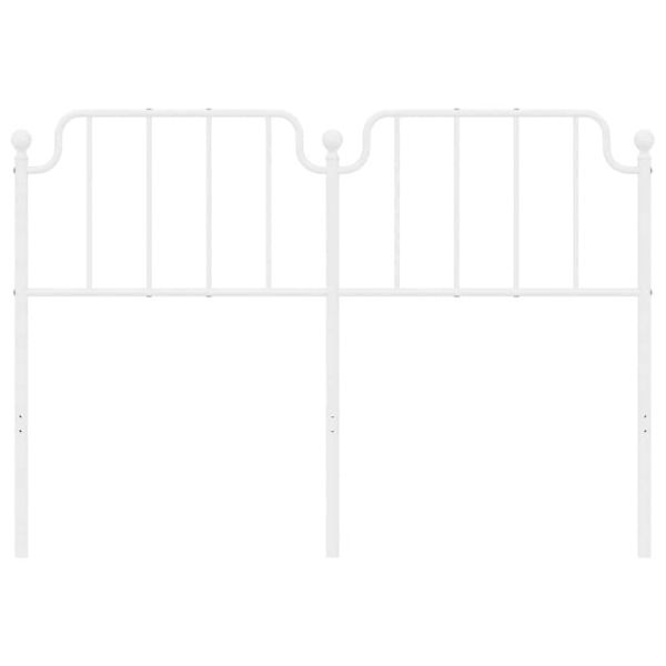 Метална резервна табла за легло, бяла, 150 см