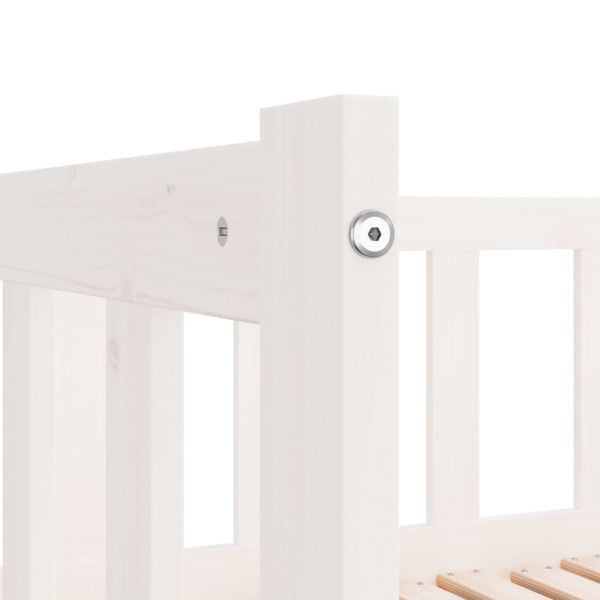 Канапе с изтеглящо разтегателно легло бяло 80x200 см бор масив