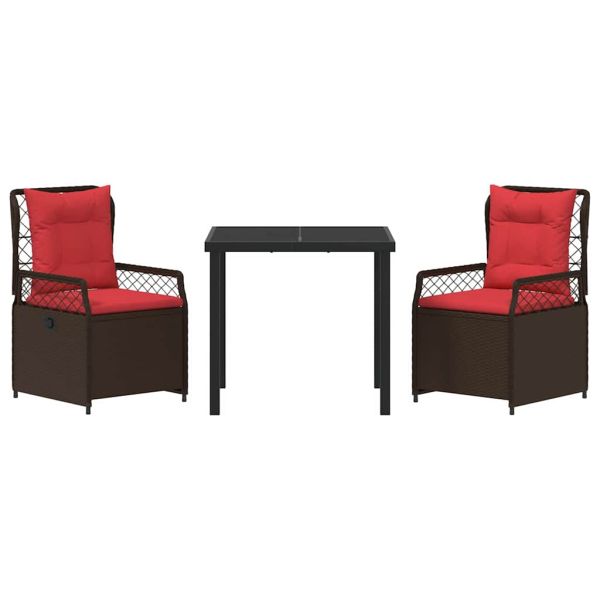 Комплект за хранене в градината 3 pcs Кафяво полиратан