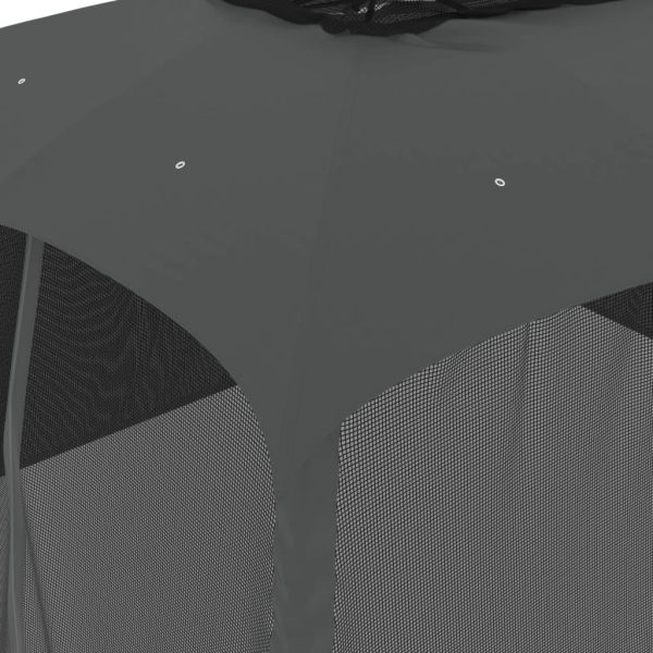 Шатра двоен покрив и стени мрежа антрацит 3,93x2,93 м стомана