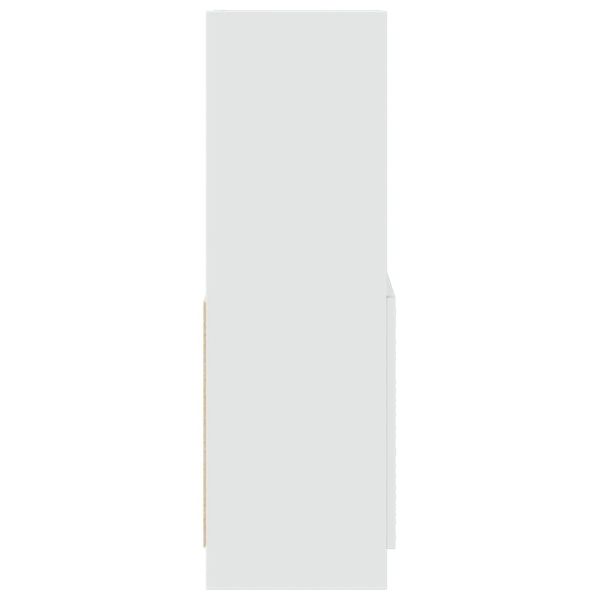 Висок шкаф, бял, 63x33x100 см, инженерно дърво